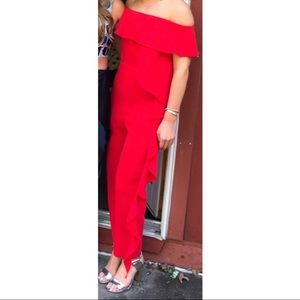 Zara red jumpsuit